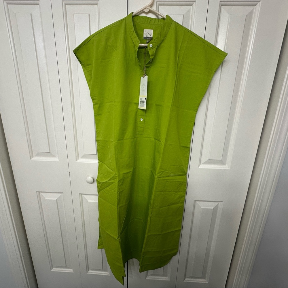 Sale‼️Nicobar Apple Green Sleeveless Button-Up Dress with side pockets size 2XL - Picture 2 of 12